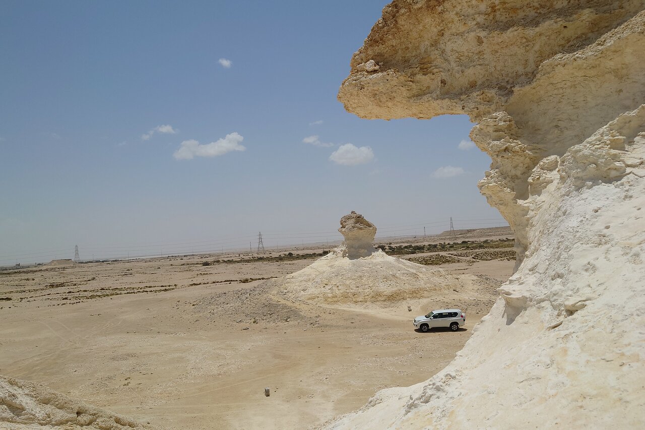 Explore Umbrella Rock formations in the Zekreet desert