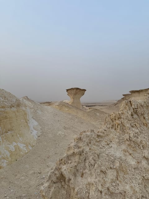 Doha: Western Qatar Desert Tour with Camel Racetrack, Zekreet Fort and Mushroom Rocks
