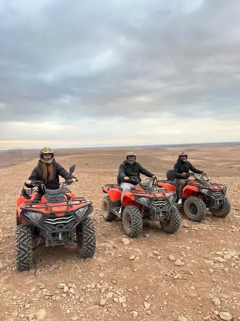 From Marrakech: Agafay Desert Quad Bike and Camel Ride Tour with Tea and Hotel Transfers