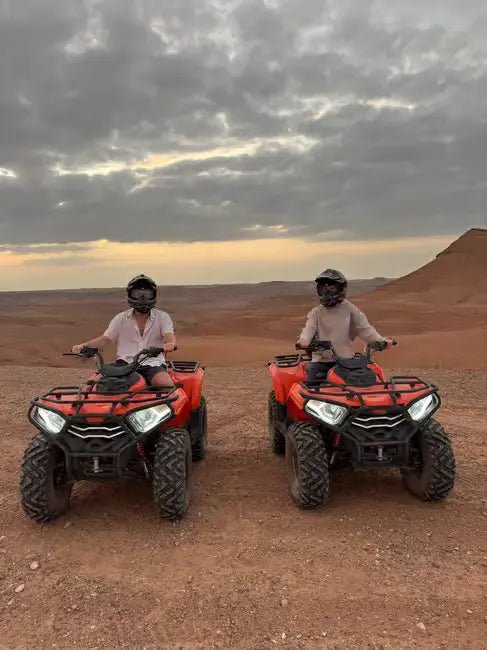 From Marrakech: Agafay Desert Quad Bike and Camel Ride Tour with Tea and Hotel Transfers