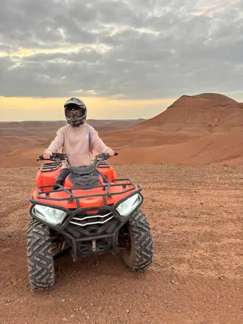 From Marrakech: Agafay Desert Quad Bike and Camel Ride Tour with Tea and Hotel Transfers