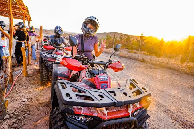 From Marrakech: Agafay Desert Quad Biking, Camel Ride, and Dinner with Fire Show