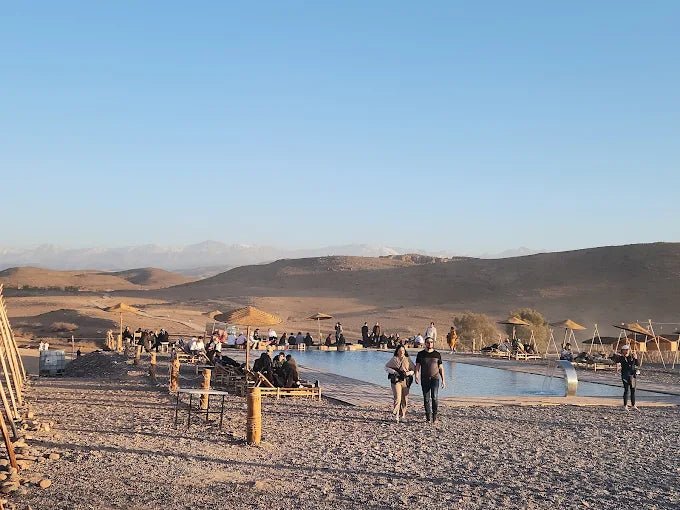 From Marrakech: Agafay Desert Quad Biking, Camel Ride, and Dinner with Fire Show