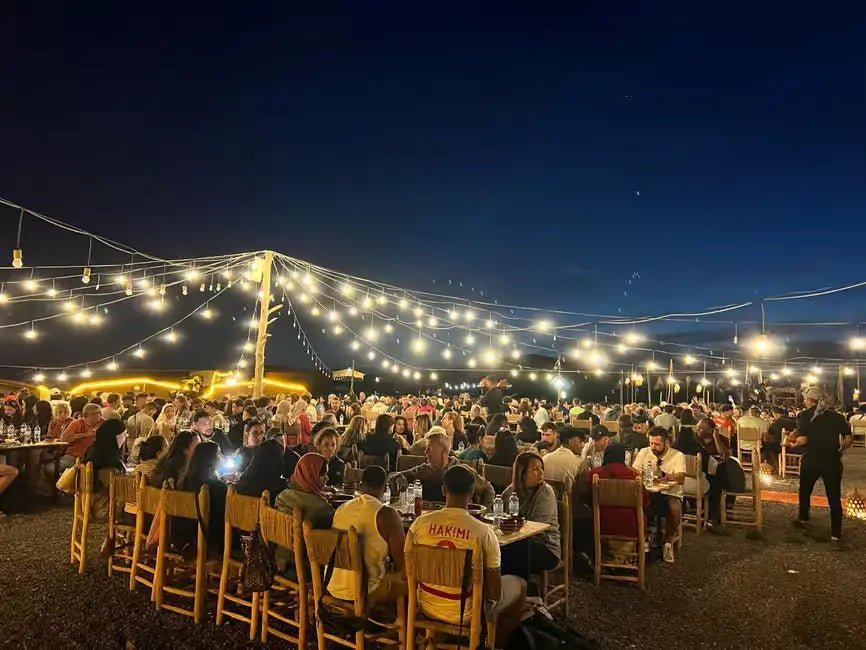 From Marrakech: Agafay Desert Sunset Camel Ride, Dinner and Fire Show