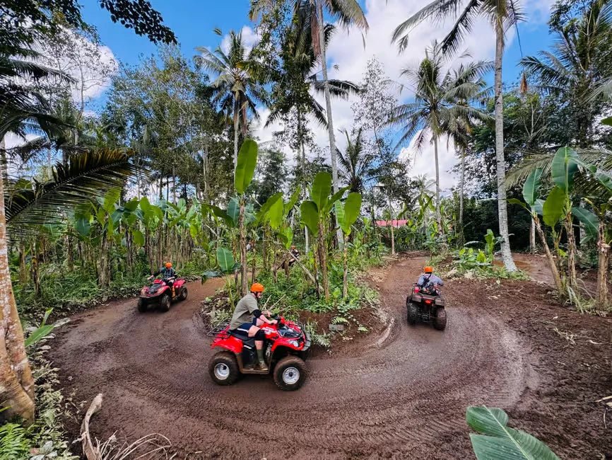 From Ubud: Waterfall, Jungle Swing and ATV Gorilla Cave Tour
