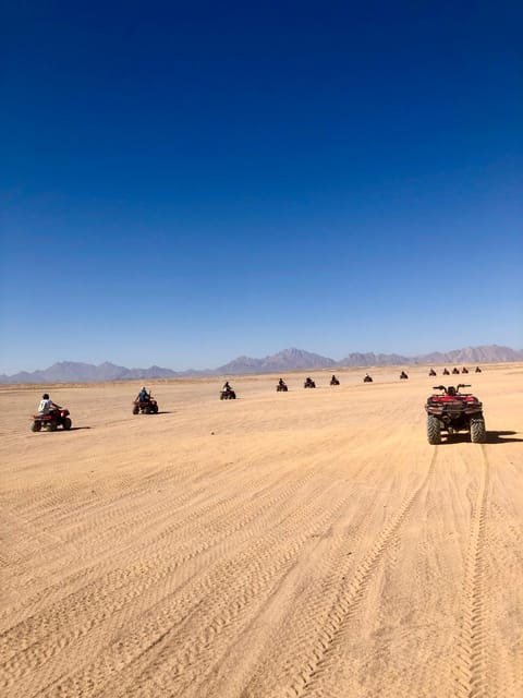 Hurghada: Desert Safari with Quad Bike, Dune Buggy, Camel Ride & Bedouin Village Experience