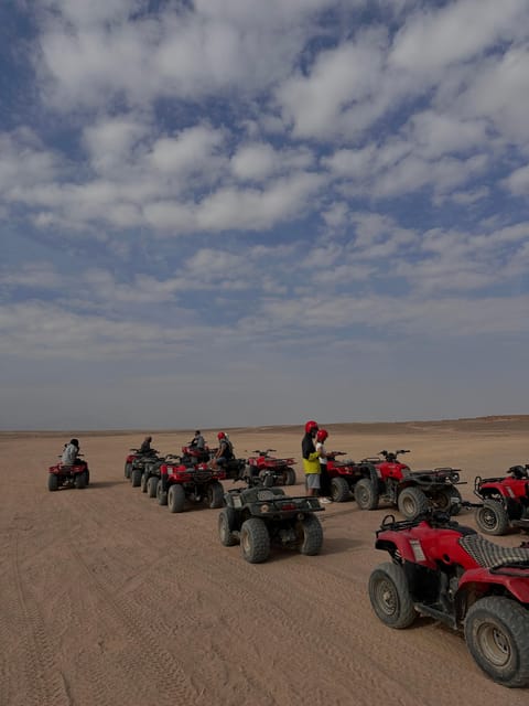 Hurghada: Desert Safari with Quad Bike, Dune Buggy, Camel Ride & Bedouin Village Experience