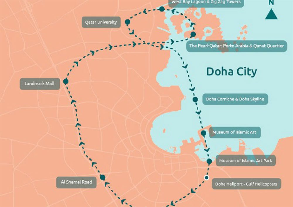 Doha: Helicopter Tour over Doha (Up to 4 passengers)