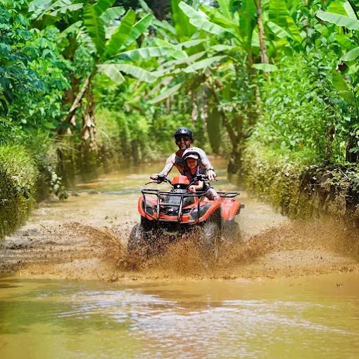 Ubud: Gorilla Face ATV Ride and Batur Natural Hot Spring Tour