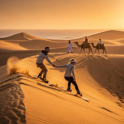 From Agadir: tour de sandboard y dunas de Timlalin con paseo en camello opcional