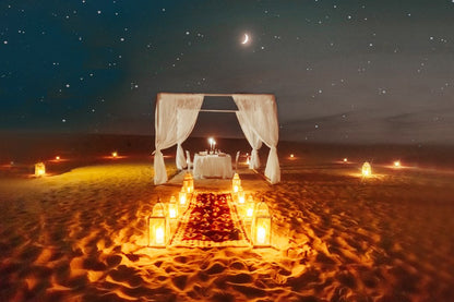 Dubai: Paramotor With Premium Dining Setup in Desert Experience