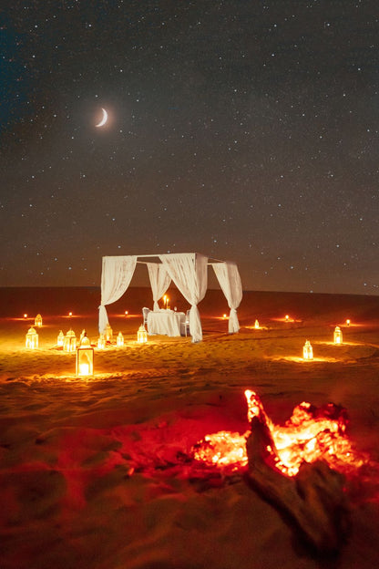Dubai: Paramotor With Premium Dining Setup in Desert Experience