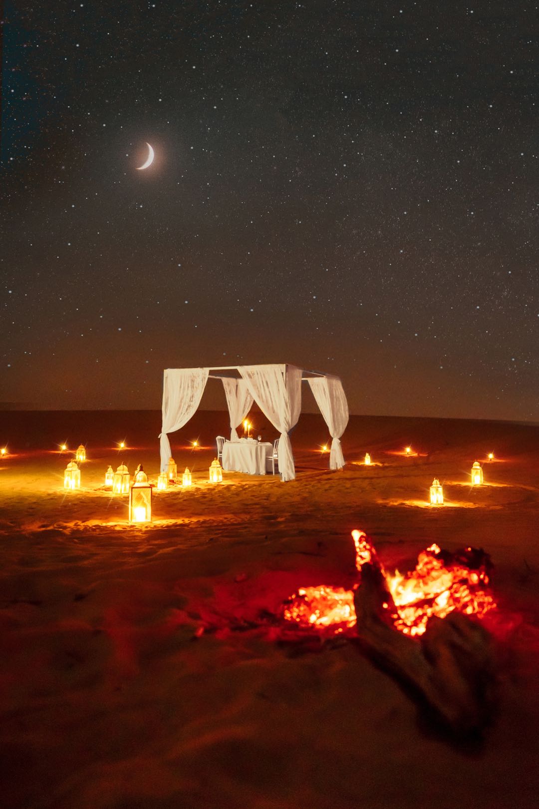 Dubai: Paramotor With Premium Dining Setup in Desert Experience