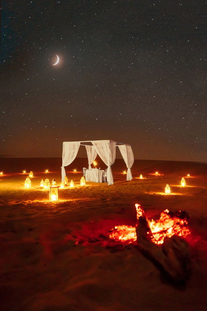 Dubai: Paramotor With Premium Dining Setup in Desert Experience