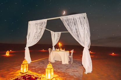 Dubai: Paramotor With Premium Dining Setup in Desert Experience