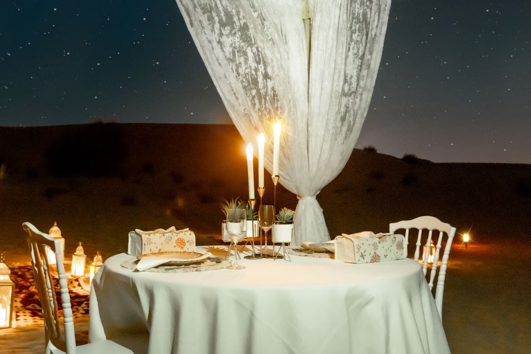 Dubai: Paramotor With Premium Dining Setup in Desert Experience
