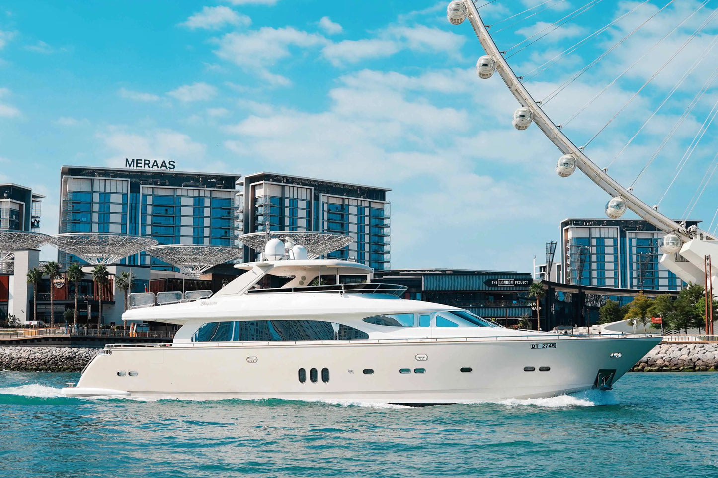 Puerto deportivo de Dubái: alquiler de yate privado de 98 pies