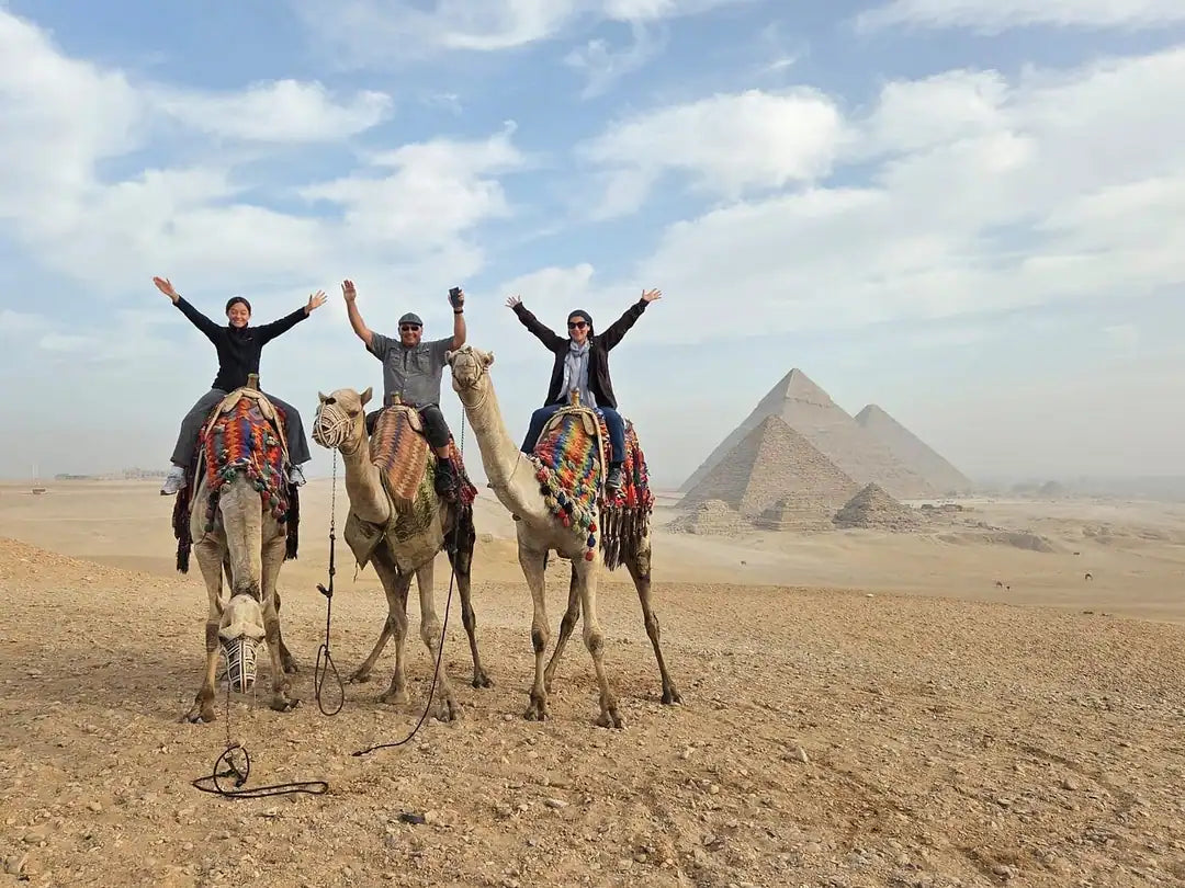 Le Caire : visite privée d'une demi-journée des pyramides en balade à dos de chameau ou en calèche