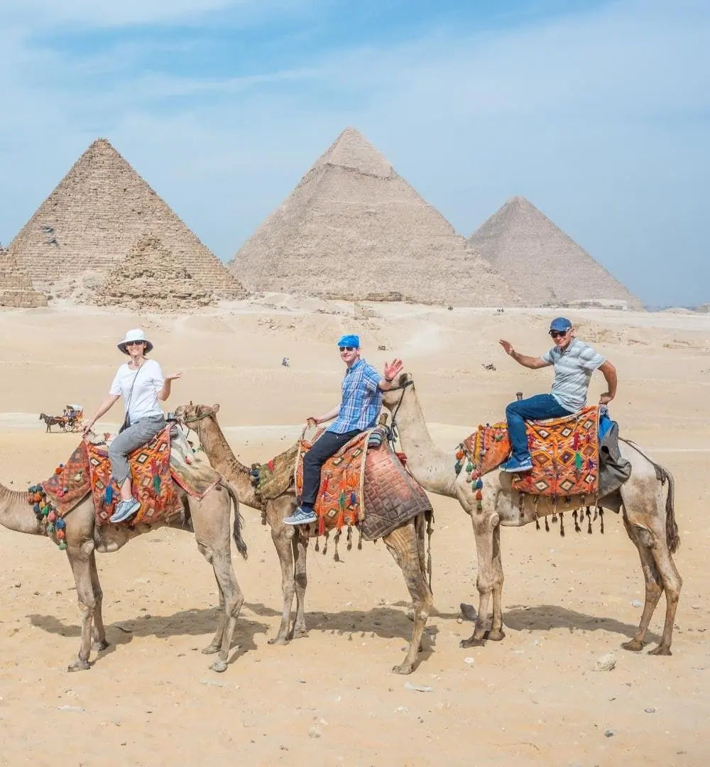 Le Caire : visite privée d'une demi-journée des pyramides en balade à dos de chameau ou en calèche