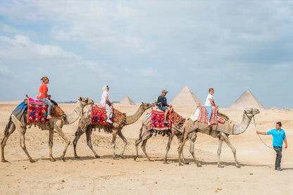 Le Caire : visite privée d'une demi-journée des pyramides en balade à dos de chameau ou en calèche
