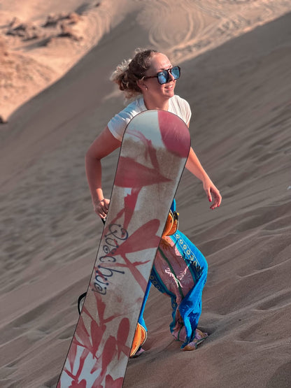 From Agadir o Taghazout: tour de sandboard en las dunas de Timlalin con paseo en camello opcional