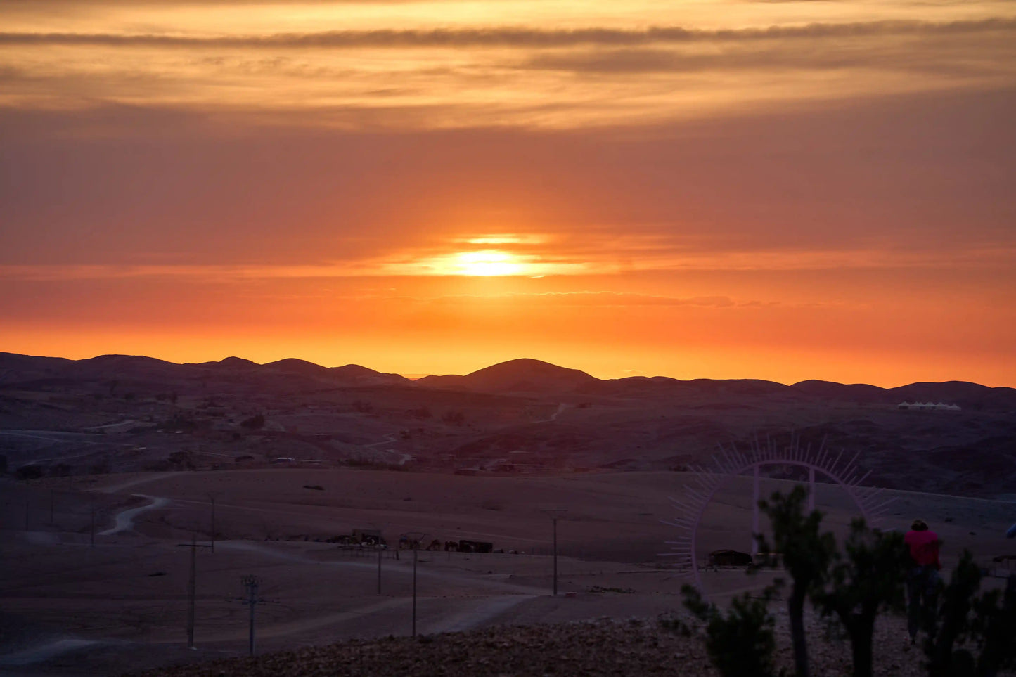 From Marrakech: Agafay Desert Sunset Camel Ride, Dinner and Fire Show