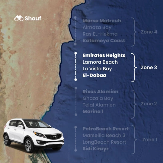 Fra Kairo: Privat bil- eller varebilutleie med sjåfør til Nordkysten