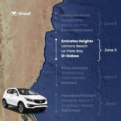 Fra Kairo: Privat bil- eller varebilutleie med sjåfør til Nordkysten
