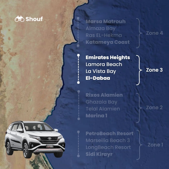 Fra Kairo: Privat bil- eller varebilutleie med sjåfør til Nordkysten