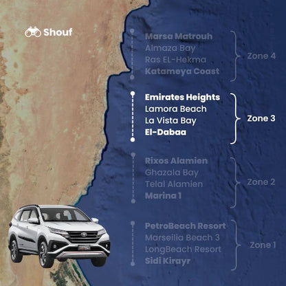 Fra Kairo: Privat bil- eller varebilutleie med sjåfør til Nordkysten