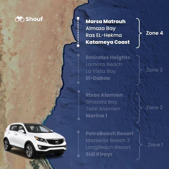 Fra Kairo: Privat bil- eller varebilutleie med sjåfør til Nordkysten