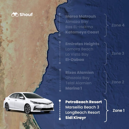 Fra Kairo: Privat bil- eller varebilutleie med sjåfør til Nordkysten