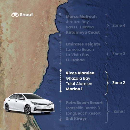 Fra Kairo: Privat bil- eller varebilutleie med sjåfør til Nordkysten