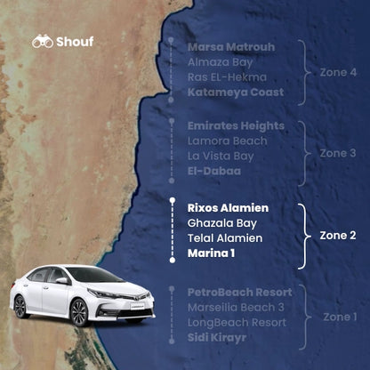 Fra Kairo: Privat bil- eller varebilutleie med sjåfør til Nordkysten