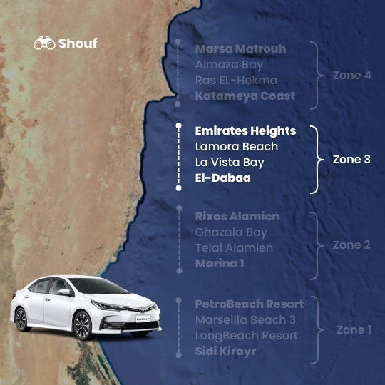 Fra Kairo: Privat bil- eller varebilutleie med sjåfør til Nordkysten