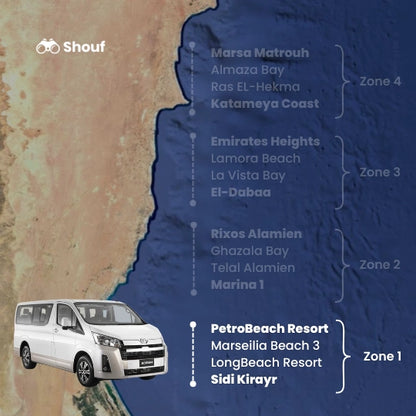 Fra Kairo: Privat bil- eller varebilutleie med sjåfør til Nordkysten
