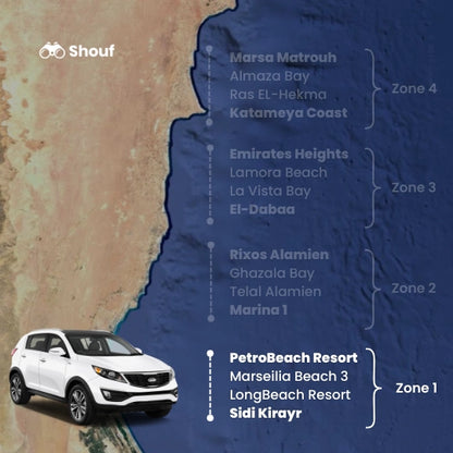 Fra Kairo: Privat bil- eller varebilutleie med sjåfør til Nordkysten