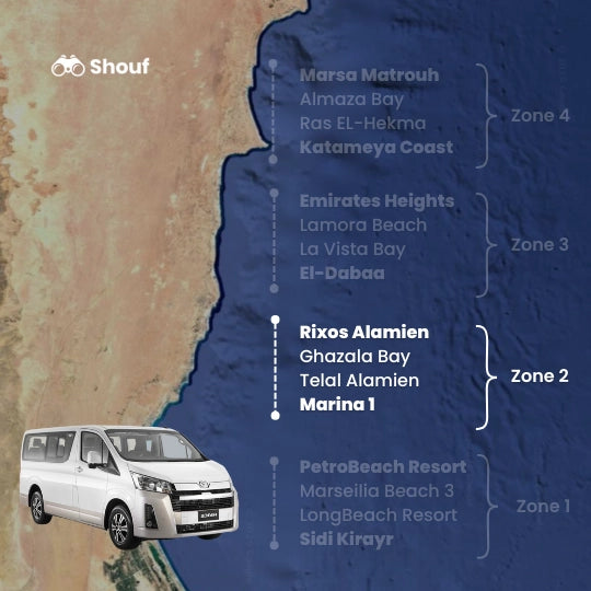 Fra Kairo: Privat bil- eller varebilutleie med sjåfør til Nordkysten