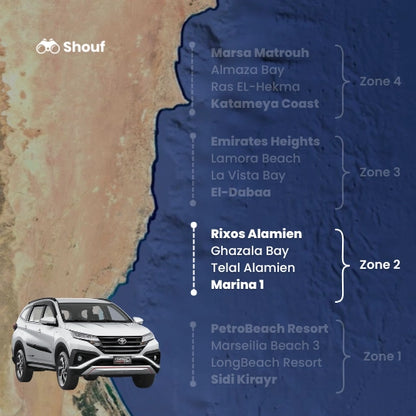 Fra Kairo: Privat bil- eller varebilutleie med sjåfør til Nordkysten