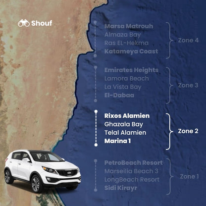 Fra Kairo: Privat bil- eller varebilutleie med sjåfør til Nordkysten