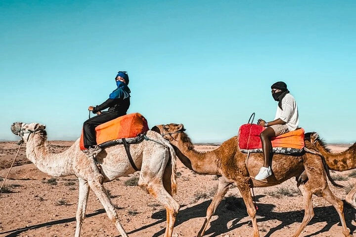 Marrakesch: Kamelritt in der Agafay-Wüste, Livemusik, Abendessen und Feuershow