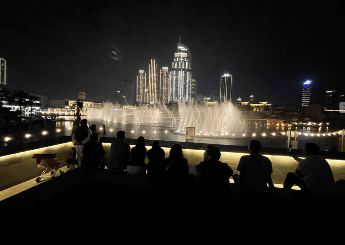 Dubai: tour notturno della città in furgone con spettacolo delle fontane