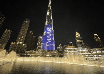 Dubai: tour notturno della città in furgone con spettacolo delle fontane