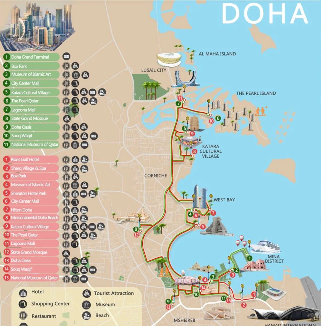 Doha: biglietto per l'autobus hop-on hop-off da 24 ore con audioguida