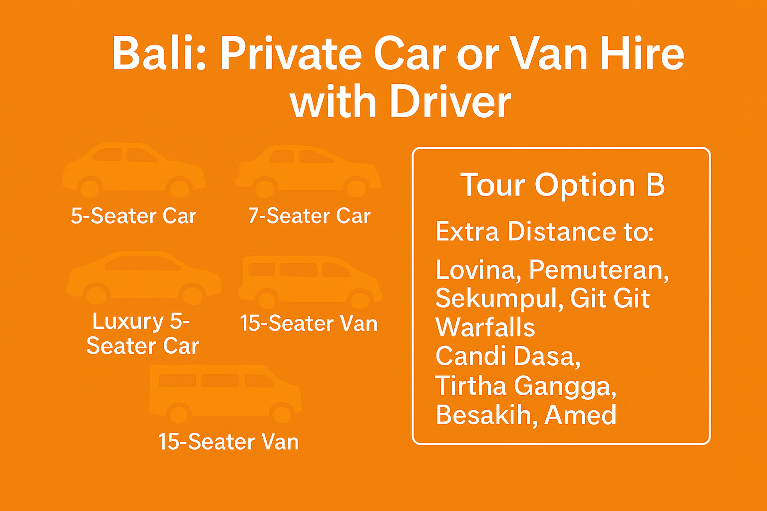Bali: Private Car or Van Rental with English - Speaking Driver
