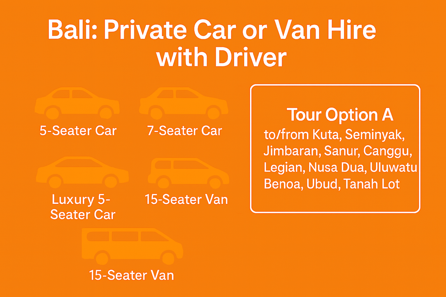Bali: Private Car or Van Rental with English - Speaking Driver