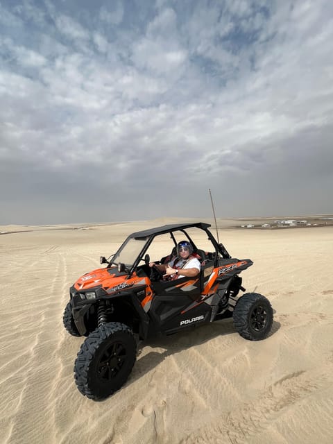 Doha: Desert Safari with ATV or Buggy Ride, Camel Ride, Sandboarding, and Inland Sea Tour