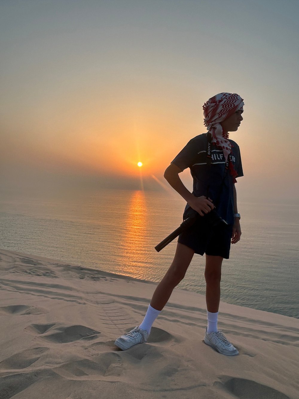 Doha: Sunrise or Sunset Desert Safari Dune Bashing, Camel Ride, and Inland Sea Views