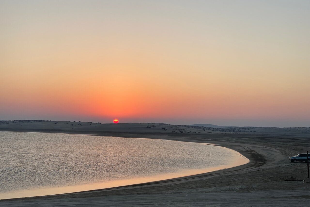 Doha: Sunrise or Sunset Desert Safari Dune Bashing, Camel Ride, and Inland Sea Views
