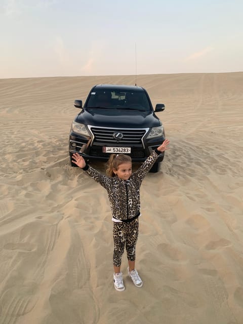 Doha: Sunrise or Sunset Desert Safari with Dune Bashing, Sandboarding and Inland Sea Trip